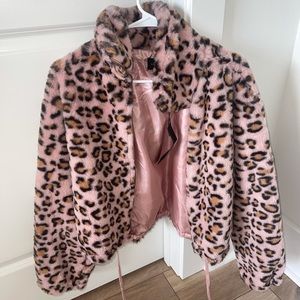 Pink Cheetah Zip Up Jacket